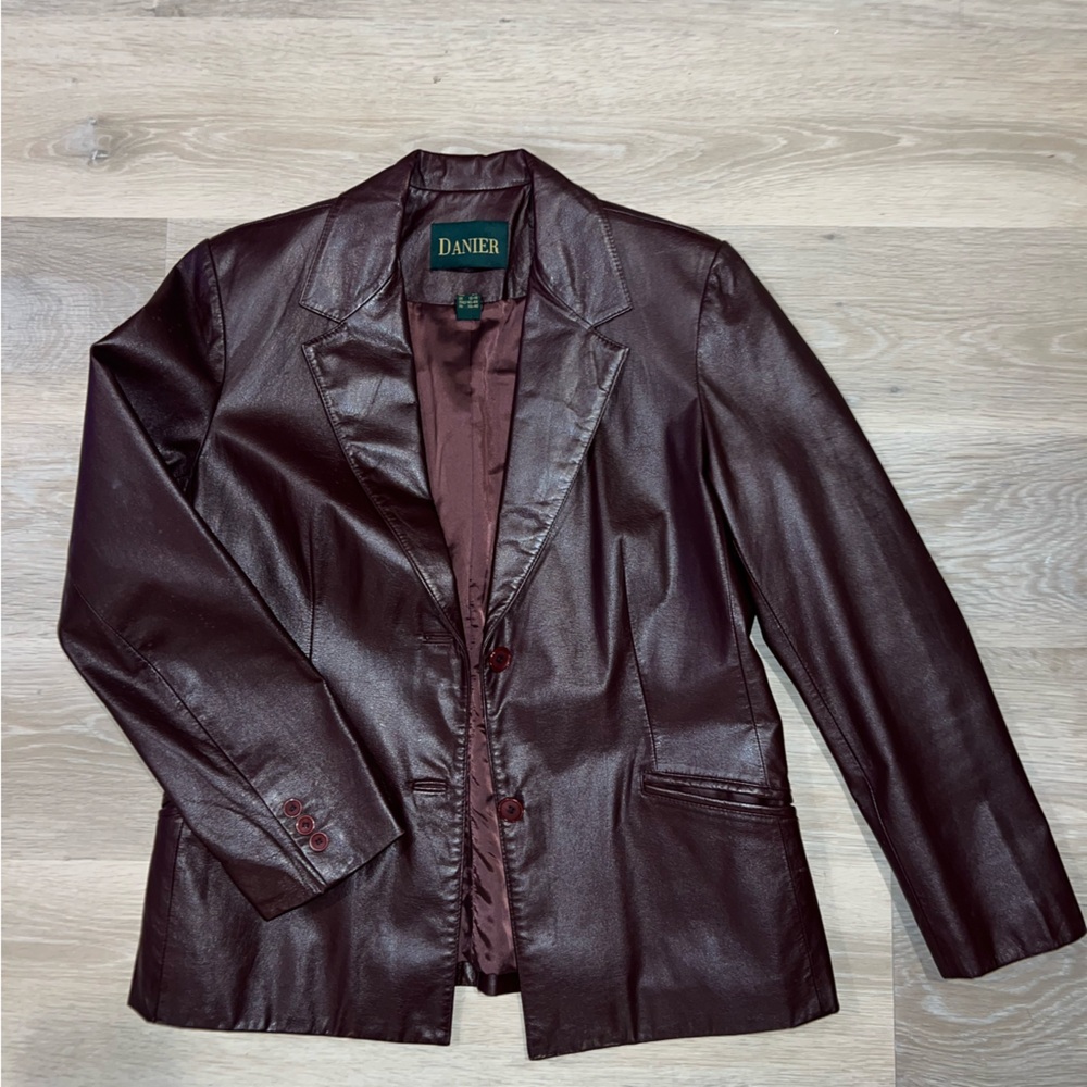 Danier Deep Red Leather Jacket